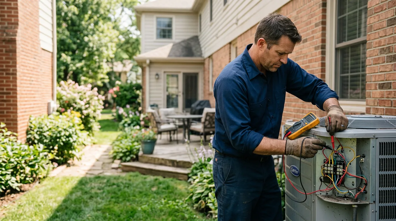 HVAC technician working near Prague, OK